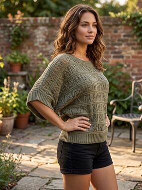 Papillon Textured Knit Bell Sleeve Top